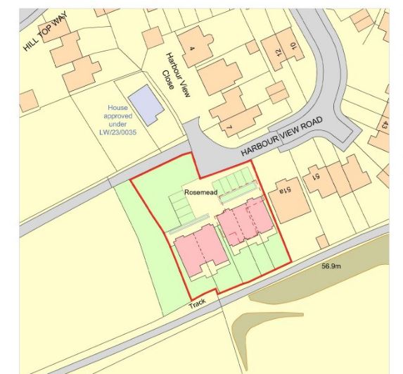 Lot: 62 - DETACHED HOUSE WITH SEA VIEWS PLUS ADJOINING LAND WITH PLANNING - Proposed site plan